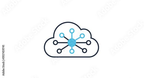 Cloud Computing Network System Icon.