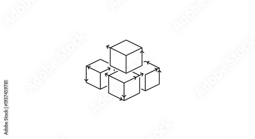 Group of stacked cube shapes.
