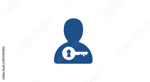 Person Holding Key Silhouette Icon.