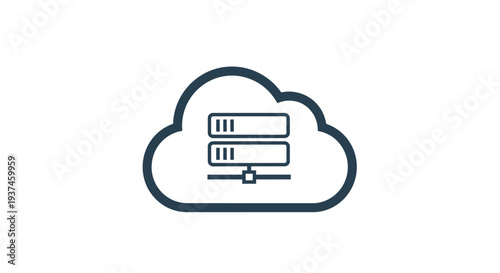 Cloud Server Storage Technology Icon.