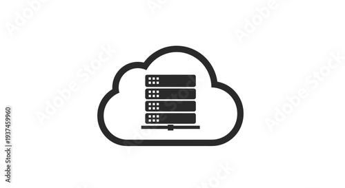 Cloud Server Storage Technology Icon.