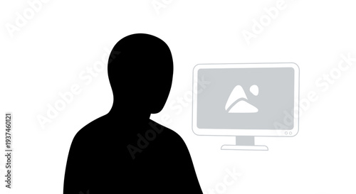 Person Looking At Computer Screen.