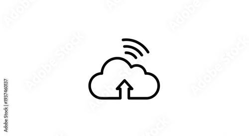 Cloud with arrow icon symbol.
