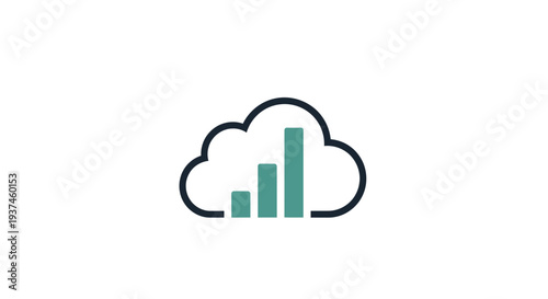 Cloud with bar chart graph icon.