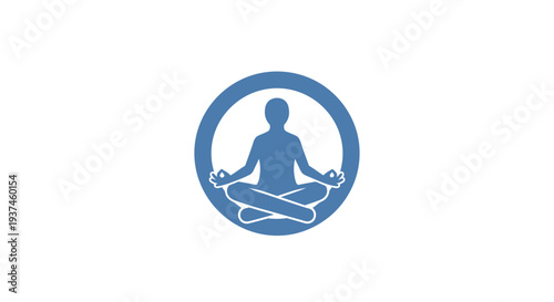 Person Meditating in Lotus Position Icon.