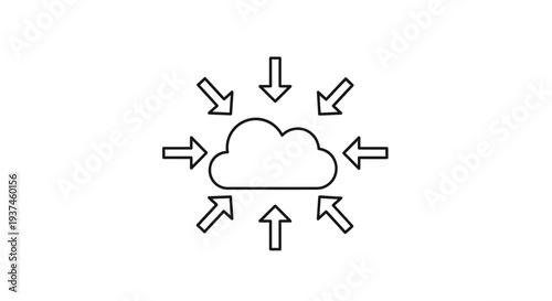 Cloud with arrows pointing to it.