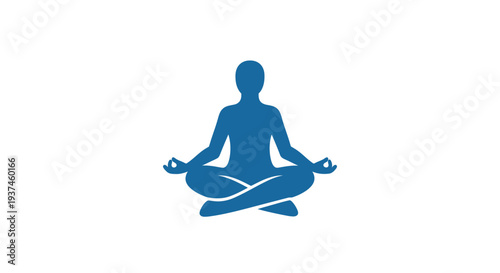 Person Meditating in Lotus Position Silhouette.