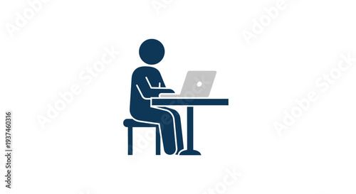 Person sitting at desk with laptop.