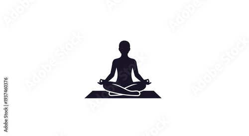 Person Sitting in Yoga Pose Silhouette.