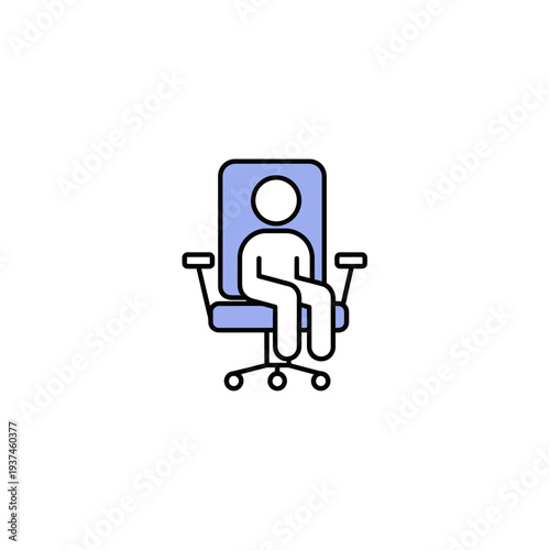 Person sitting in office chair.