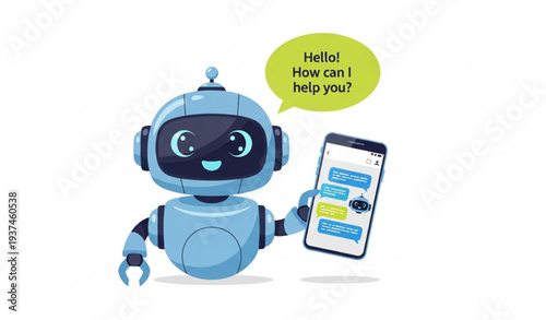 AI chatbot virtual assistant vector illustration with chat interface and customer support concept