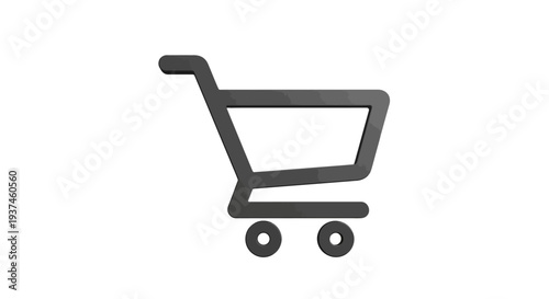 Shopping cart icon on white background.