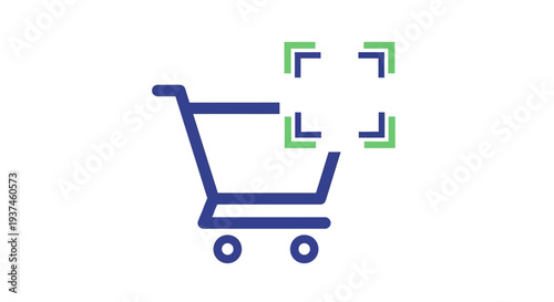 Shopping Cart Icon With Arrows.