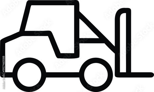 Industrial material handling forklift vehicle for warehouse logistics outline