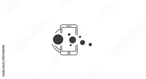 Smartphone with sound wave emission.