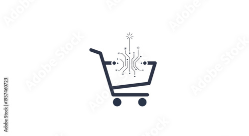 Shopping Cart with Abstract Design.