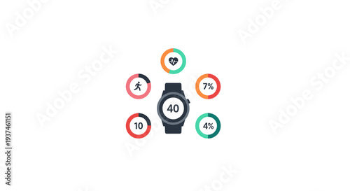 Smartwatch with Health Metrics Displayed.