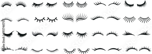 Assortment of realistic eyelash designs and styles