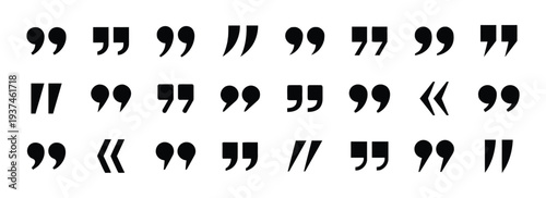 Assortment of quotation mark and citation symbols
