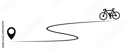 Bicycle path from pin location to destination