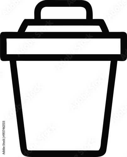 Line illustration depicting a generic waste bin or garbage can for refuse disposal