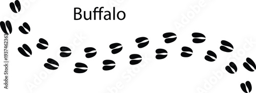 Buffalo Hoof Print Silhouette Vector – Bison Animal Footprint Track Icon EPS
