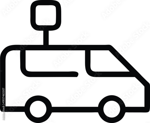 Minivan with a rooftop mounted antenna for communication or autonomous driving systems