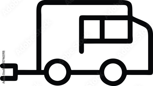 Modern Electric Vehicle Charging Delivery Truck Icon for Sustainable Logistics