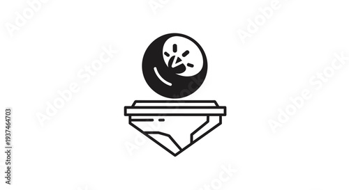 Black and white underwear with ball.