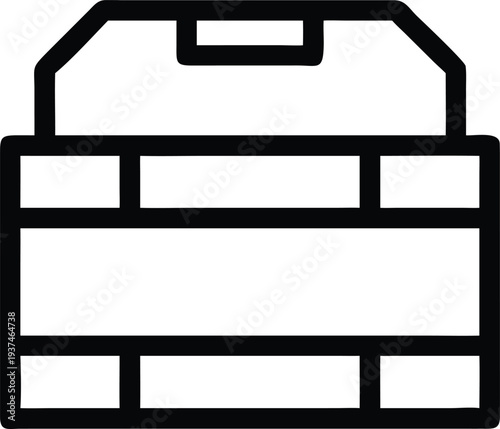 Modern storage box outline icon with multiple compartments for organized item display