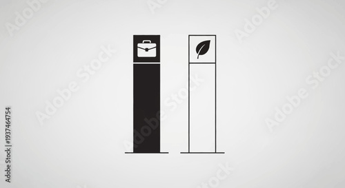 Black and white vending machines.
