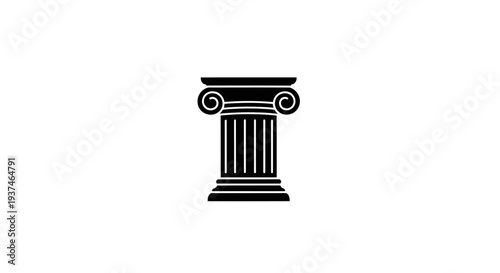 Black and white ancient Greek column.