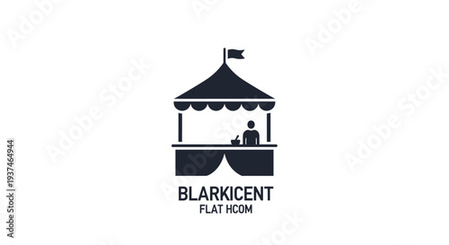 Black and white food truck vendor.