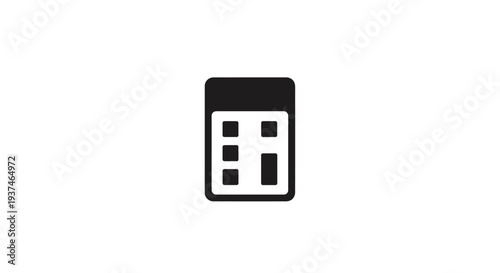 Black and white mobile phone icon.