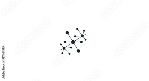 Black and white molecular structure model.