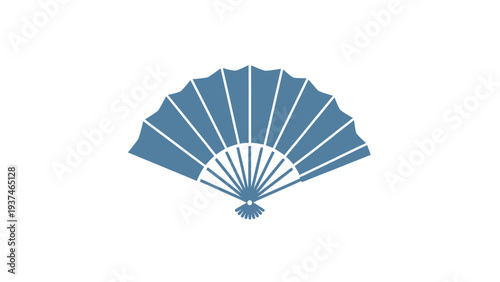 Blue handheld folding decorative accessory.