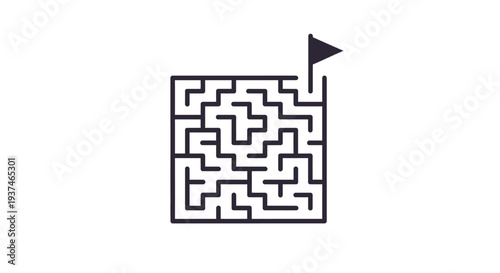 Black and white square maze puzzle.