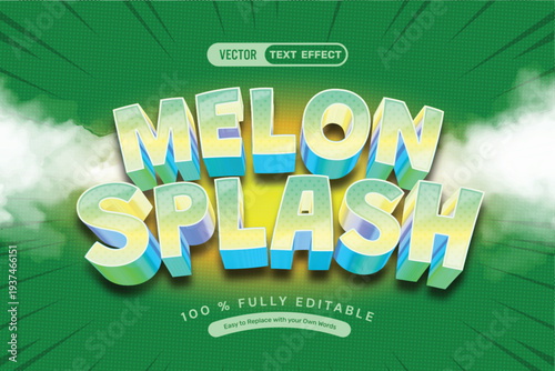 3D Melon Splash Editable Text Effect