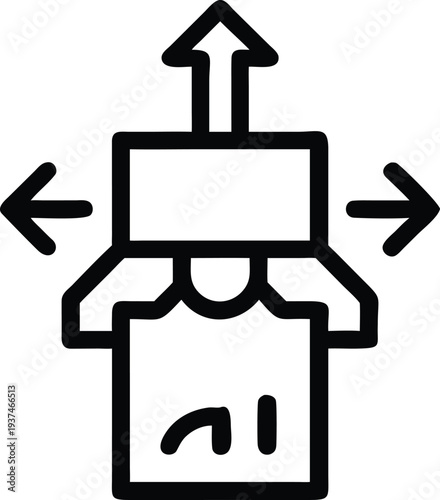 Optimized Product Delivery Package with Expanding Arrows Shipping Box Logistics Solution