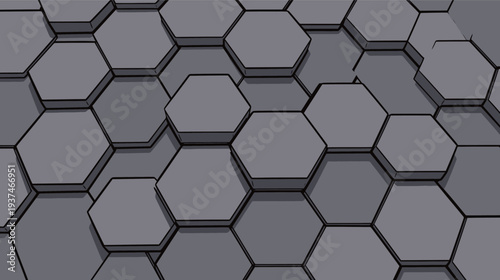 Hexagonal tiles are placed on a flat surface. They create a geometric pattern that can be used in design projects.