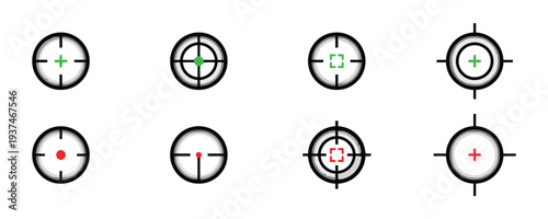 Crosshair and target icons for aiming and focus
