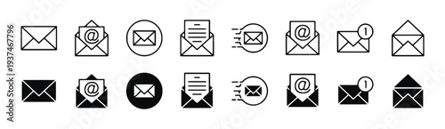 Email and envelope icons representing communication and messages