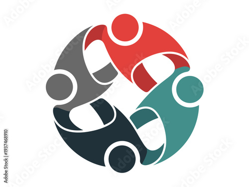 Colorful People Joining Hands Together in Unity Circle