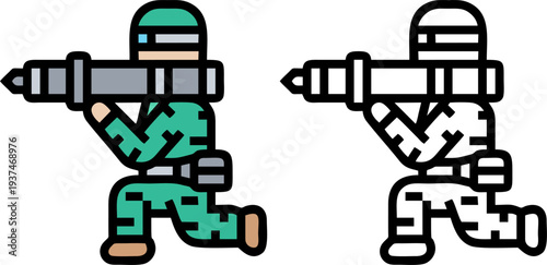 Soldier Firing Anti Tank Rocket Launcher