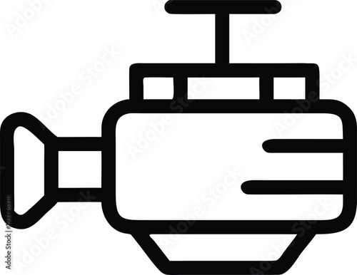 Outline illustration of a robust internal combustion engine symbolizing power and vehicle mechanics