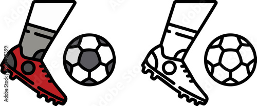Soccer Player Kicking Ball with Cleats Detail