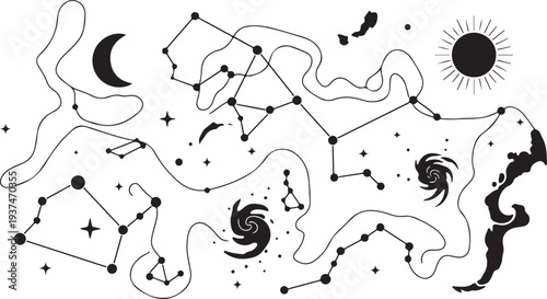 Elegant custom star map wall panel design featuring a celestial night sky layout with stars and constellation-inspired details.