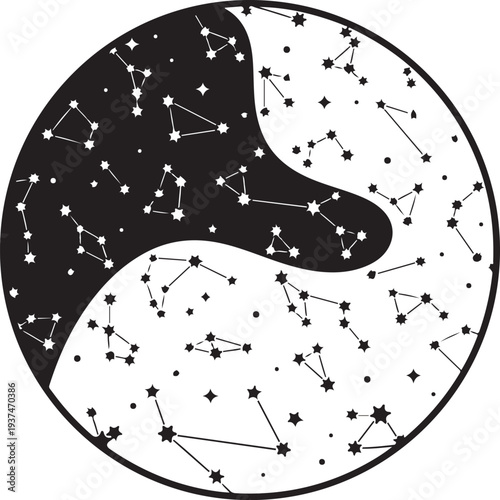 Elegant custom star map wall panel design featuring a celestial night sky layout with stars and constellation-inspired details.