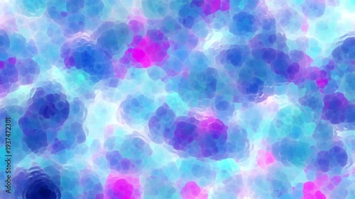 Dynamic abstract motion background featuring organic cellular shapes and flowing liquid light. Soft glowing colors blend smoothly, creating a modern, futuristic and dreamy atmosphere. Perfect for moti
