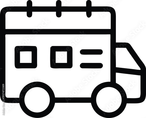 Scheduled delivery van for timely package shipments and efficient logistics services